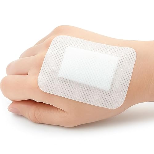 Adhesive Sterile Wound Dressings **Box of 25**- Suitable for cuts and grazes, Diabetic Leg ulcers, venous Leg ulcers, Small Pressure sores First Aid Plaster. (10cm x 6cm)