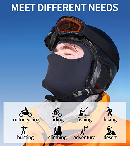 Rabigala Balaclava Face Mask Ski Mask For Men Women Uv Protection Neck Gaiter For Skiing Motorcycle Black #TOP4