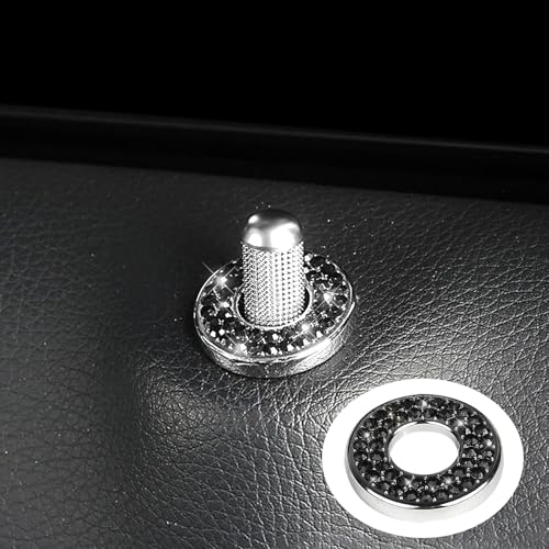 Image of ijuicy 4 PCS Bling Inner Car Door Lock Cover Stickers, Rhinestones Pull Rod Bolt Decoration Stickers, Bling Car Accessories for Women, Compatible with Benz A /B /C /D /E Class (Black)