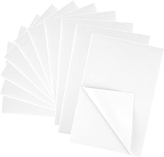 10 hojas de tela de fieltro autoadhesivas blancas para suministros de manualidades, arte y hacer el hogar (8.3 x 11.8 pulgadas/7.9 x 11.8 in)