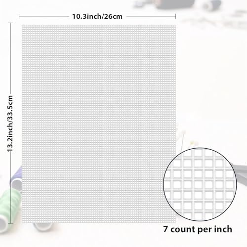 Image of 3 Pcs 7 Count Plastic Canvas, 10.3in x 13.2in Plastic Canvas Sheets, Eye Mesh for Embroidery, Knit Crochet Projects, DIY Handicraft, Make Dividers