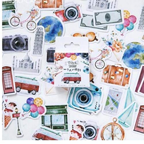 Amoyer Classical Sticker 46 Pcs/set Memo Pad Sticker Vintage Retro Travel Stickers Lovely Diary Scrapbooking Decoration