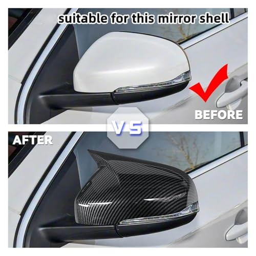 Coque de rétroviseur Volvo S60 V40 aspect carbone forgé finition premium
