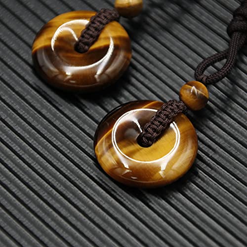 HASKARE Mens Stone Pendant Tiger Eye Chakra Healing Pendant Necklace, Adjustable 27.5 inch2