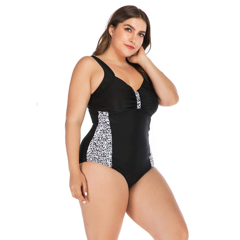 Damen Badeanzüge Damen Badeanzüge Mädchen Strand Bademode Geraffter Badeanzug mit offenem Rücken Damen Sexy Multicolor Plus Size Einteiliger Bikini (Color : C, Size : 4XL.)