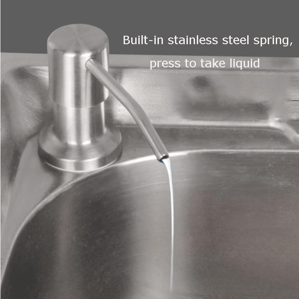 Useful Press-Type Soap Dispenser, Stainless Steel Soap Pump Dispenser with Extension Tube, Kitchen Sink Dishwashing Soap Dispenser Easy to Clean (Color : Type A)