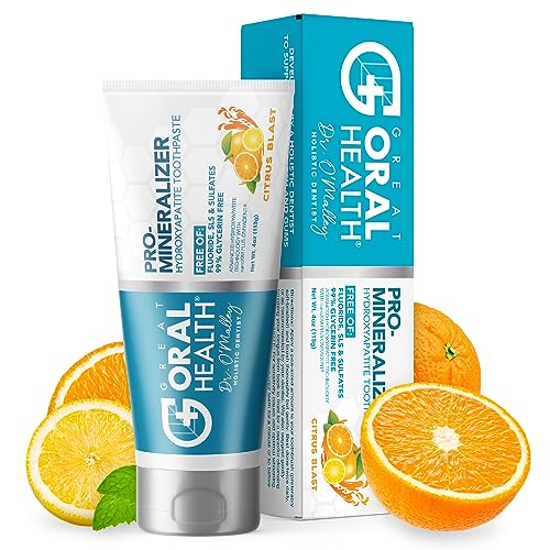 Image of Nano hydroxyapatite Toothpaste Fluoride Free; Dentist Formulated Pro Remineralizing Toothpaste Plus Anti Cavity Xylitol, Tooth Remineralization for Sensitive Teeth & Enamel Support in Citrus Blast