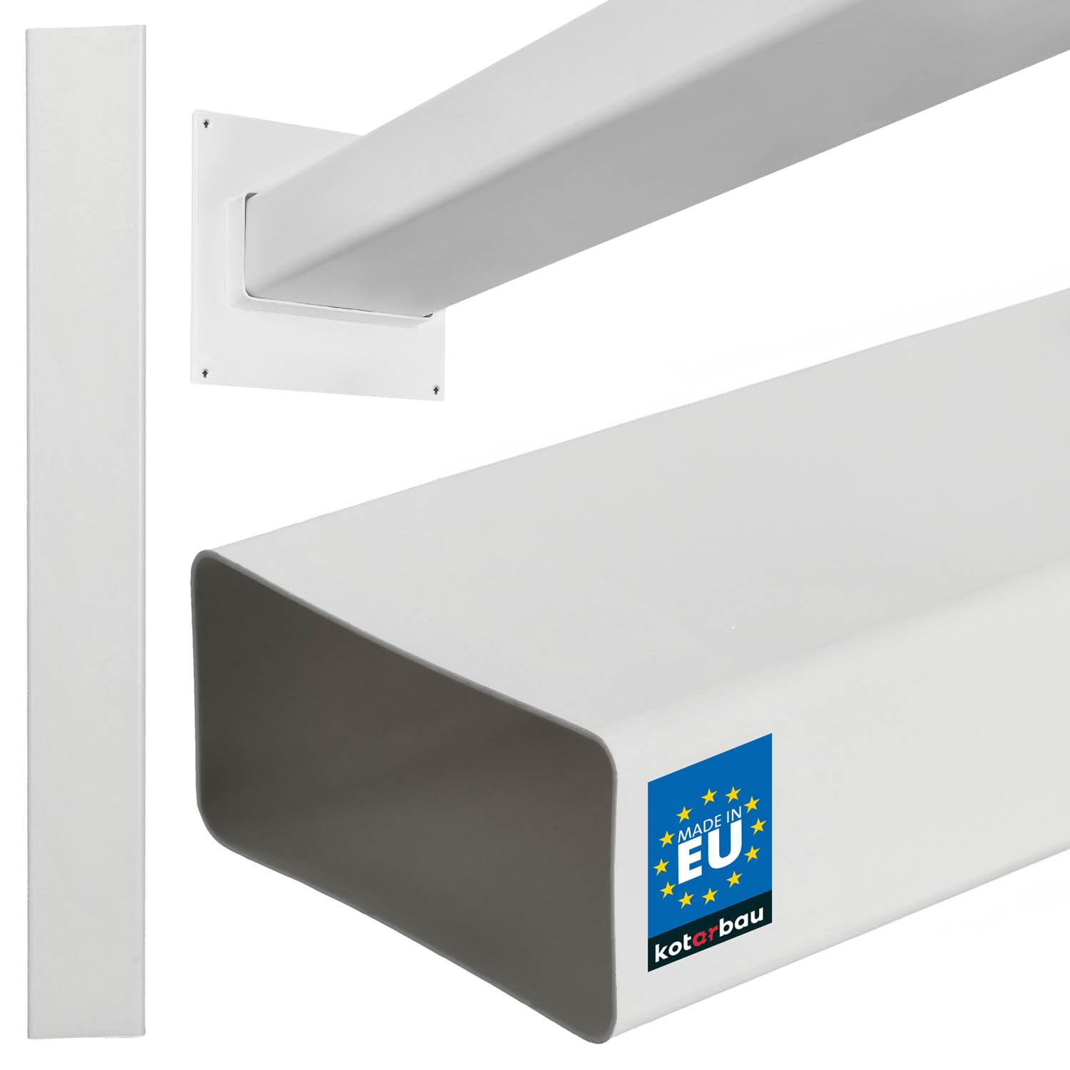 Kotarbau 100 Cm Kotarbau® Flat Duct 120 Mm X 60 Mm Plastic Ventilation Duct Length Efficient Flat Duct System For Optimal Ventilation Flat Duct Exhaust Duct Extractor Hood White