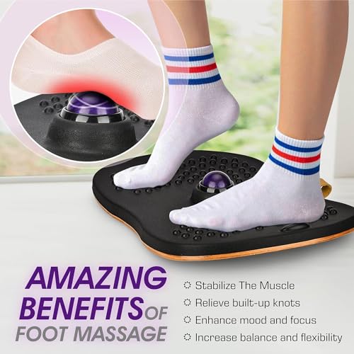 Image of Yes4All Wobble Balance Board for Standing Desk /Anti-Fatigue Office Foam Pad - Standing Desk Mats, Rocker Board, Office Accessories, Wobble Board With Massage Ball