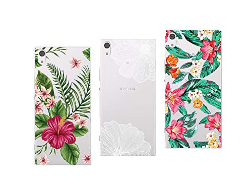 NOVAGO Compatible avec Sony Xperia XA Coque Souple Transparente et résistante Anti Choc avec Impression de qualité (3 Coques, Multicolore 4)