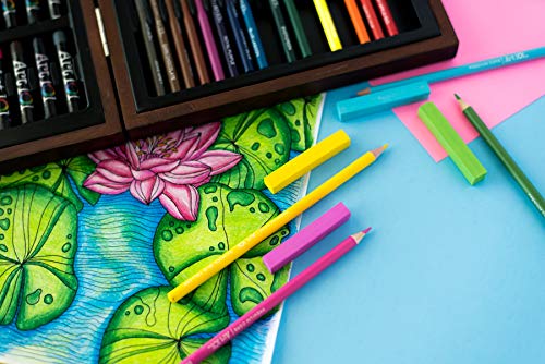111 pc Drawing, Sketching & Doodling Kit in Wood Case