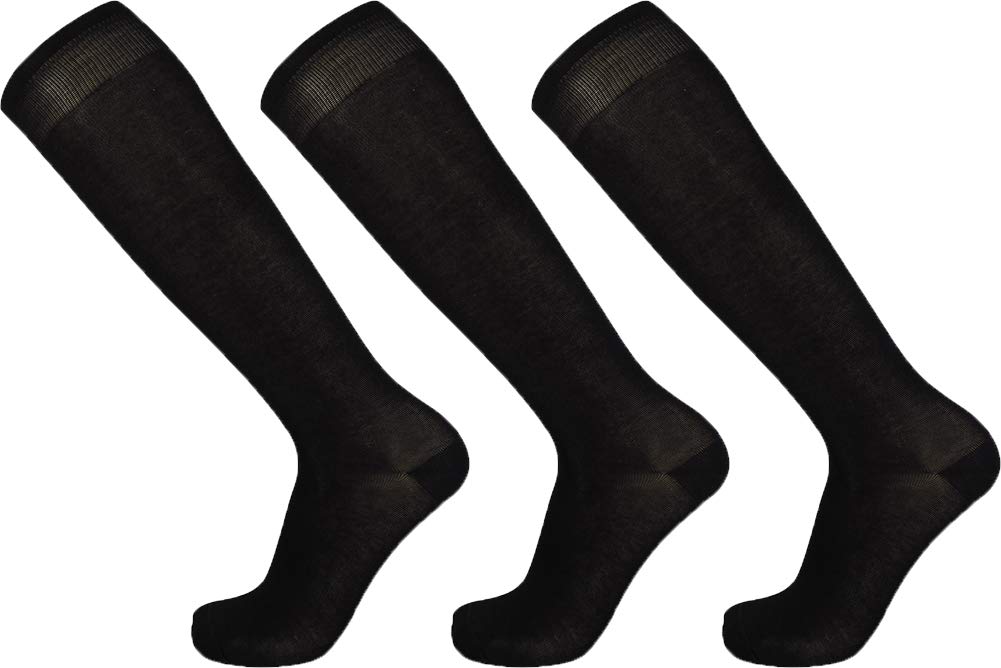 Mysocks3 Pairs Knee High Mercerised Plain