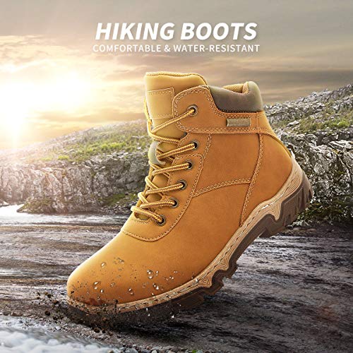 hash bubbie Women Mid Hiking Boots Outdoor Waterproof Non Slip Backpacking Trekking Walking Trails（Camel.8 - Thumbnail 3