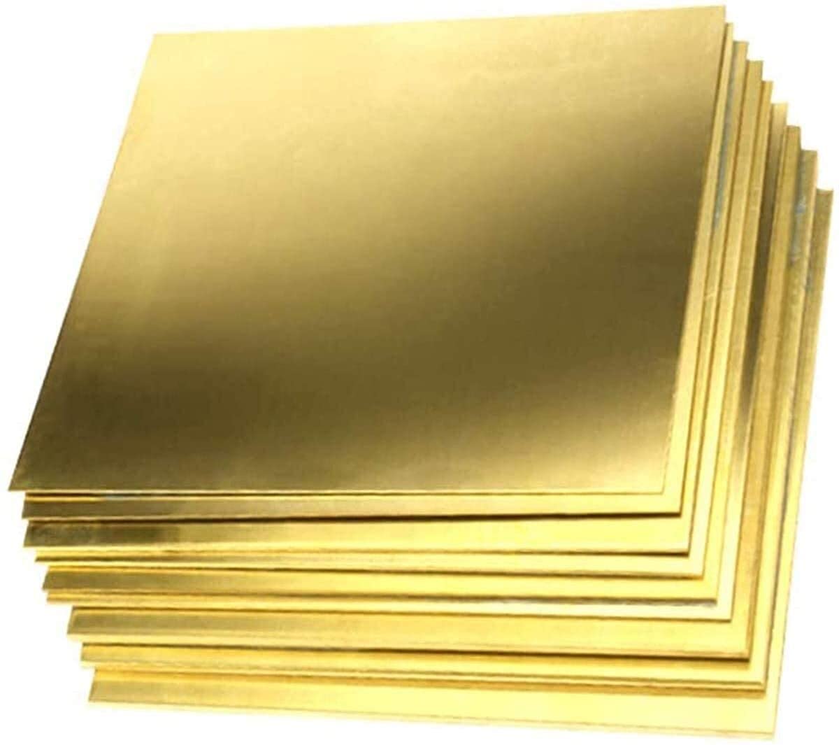 Messingplatte Messingblech Höhere Festigkeit, Gute Plastizität, Gute Schweißbarkeit Dicke: 2 mm Reine Kupferfolie (Größe: 2 mm x 100 mm x 100 mm)