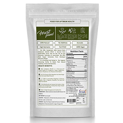 Image of Forest Found Black Cardamom Whole | Badi Elaichi Sabut | Extra Bold, Smoky Flavor | No Artificial Colors or Preservatives | Ideal for Curries, Dum Biryani, and More (Pack of 1, 400g)
