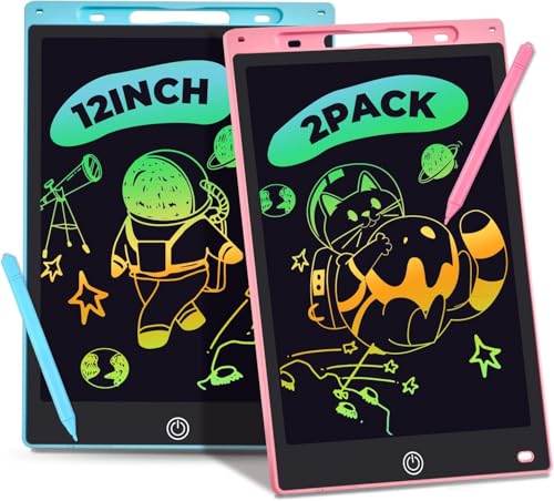 Image of 12inch LCD Writing Tablet Drawing Board Colorful Boys Toys Christmas Birthday Gift for 3 4 5 6 7 Year Old Girls Erasable Drawing Tablet Doodle Board Toddler Learning Pack 2-Multicolor