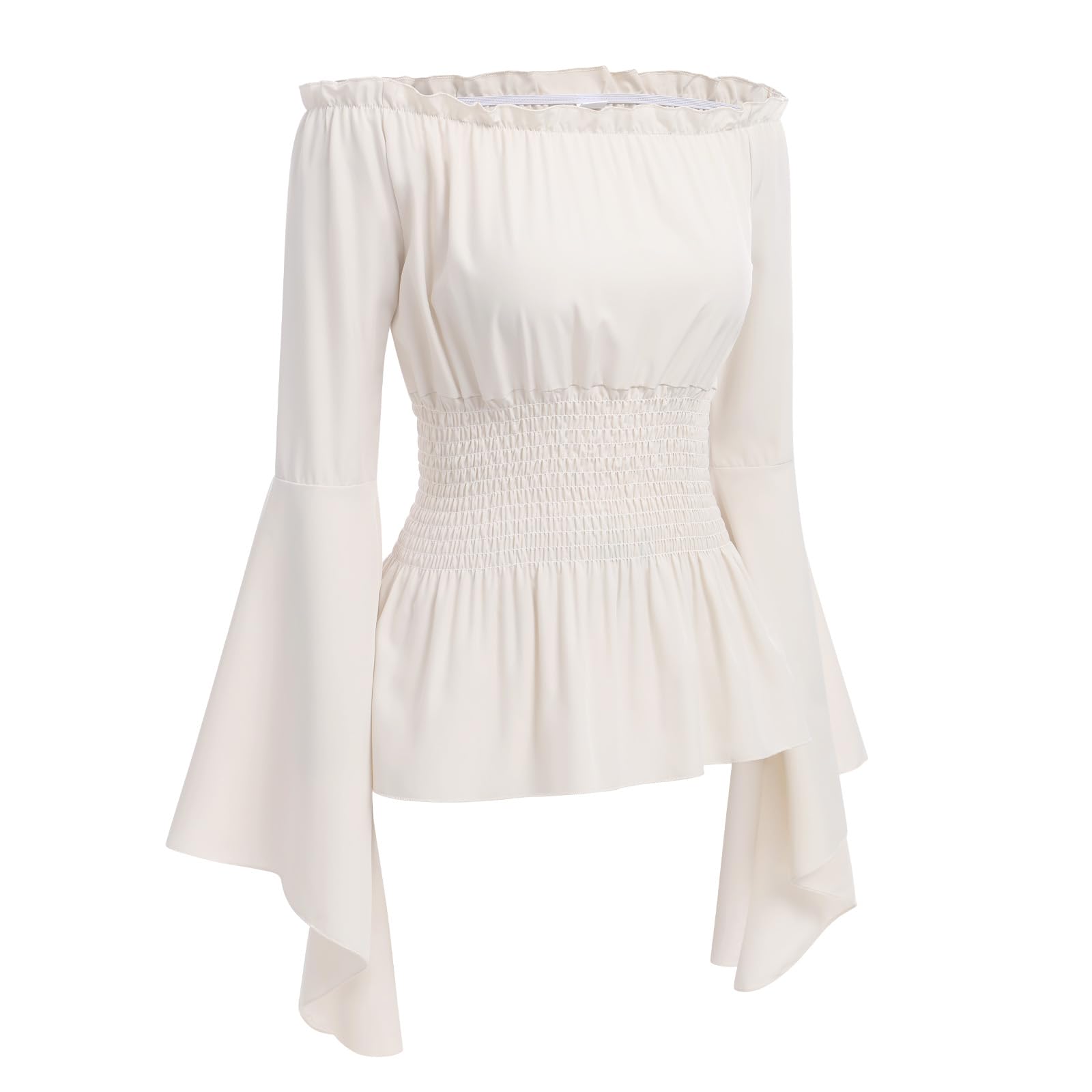 Odizli Mittelalter Kleidung Damen Gothic Steampunk Langarm Off Shoulder Corsett Top Viktorianisches Renaissance Kostüm