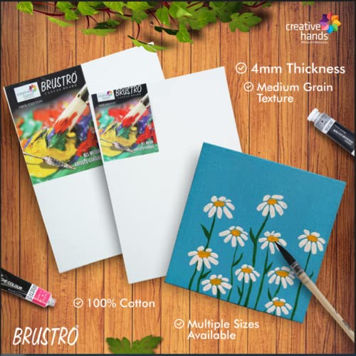 Image of Brustro Artists (18 x 24 Inch) 100% Cotton Canvas Board, Medium Grain, 4 mm Thickness, Pack of 1, Suitable for Oil and Acrylic Paintings