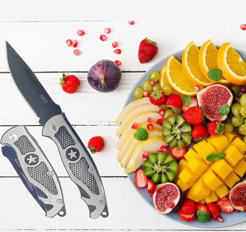 Image of Star Shield Manual Foldable Knife for Vegetables, Fruits Cutting. Carbon Steel Multipurpose Utility Knives for Kitchen. Razor sharp Blade Chef Knife