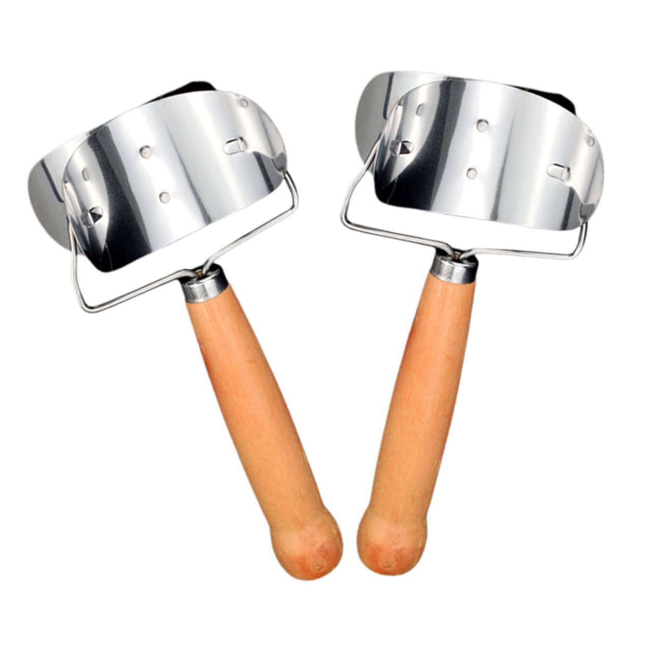 MAGICLULU 10pièces Outils Acier Inoxydable Pour Découper Des Peaux De Raviolis Avec Poignée Bois Coupeur De Pâte à Raviolis Et Outil De Cuisine Multifonctionnel