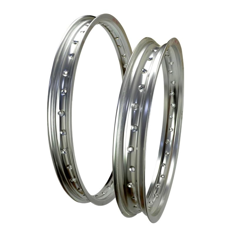 Części do naprawy motocykli 6061 Przednie + tylne felgi motocyklowe aluminiowe lotnicze koło 2,15x18 i 1,60x21 36 otworów na szprychy wysoka wytrzymałość czarno-biała obręcz(White Color Set)