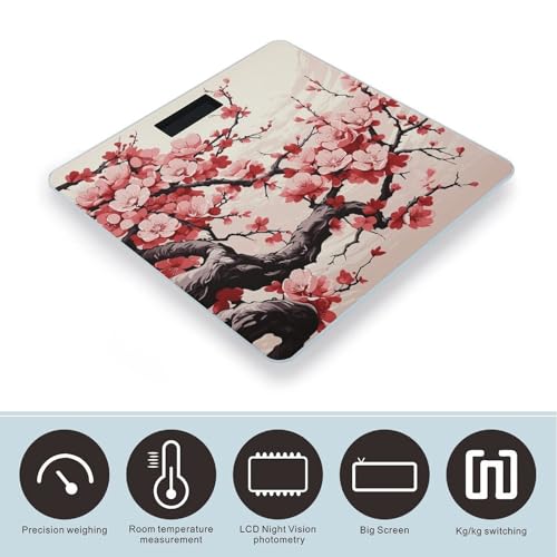Balanza Digital Corporal Alta Precisión con Diseño Floral miniatura 3