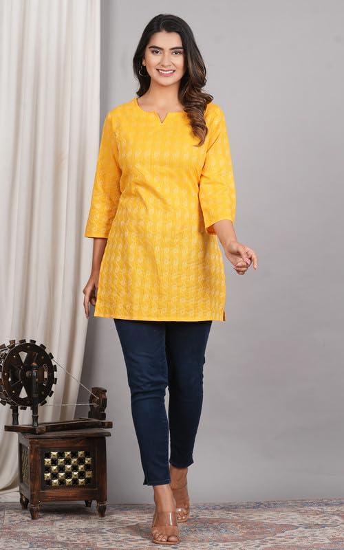 Image of Women Cotton Printed Kurti for Women | Stylish, Casual, Regular, Soft & Cozy, Comfortable Short Kurti