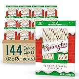 Spangler Red and White Christmas Candy Canes - Classic Christmas Treats, Natural Peppermint Sticks, Candy Canes Bulk, Individually Wrapped, Regular Size - 144 Count (12x12 Ct. Boxes)