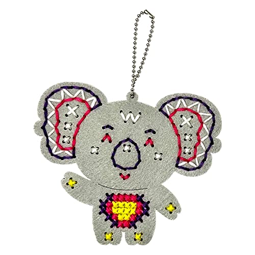Image of C.S. Kids BS14 Magic World 6-in-1 Keychain - My Cross-Stitch Buddies, Arts & Crafts Gifts -Crafting Keychain | Educational DIY Cross-Stitch for Kids, Bunny, Koala, Owl, Butterfly, Unicorn, Penguin