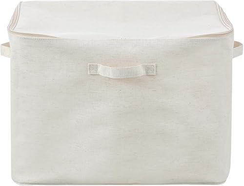 Bolsa de almacenamiento de ropa de 60 L, 17.7 x 13.8 x 11.8 pulgadas, organizadores de armario de tela de lino vertical de pie y almacenamiento para