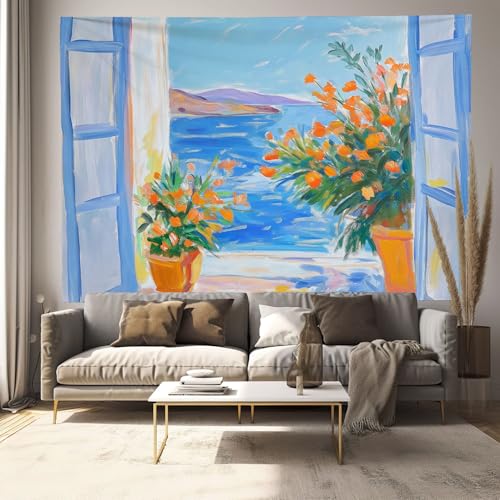 Tenture murale bleu effet mer pour créer un coin évasion dans sa chambre