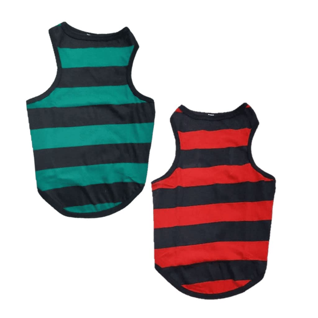 FETCHERFetcher Red and Aqua Blue Dog T Shirt Sleeveless Muscle Tee Sando Vest for Dogs and Cats (Set of 2) (26" 4XL)