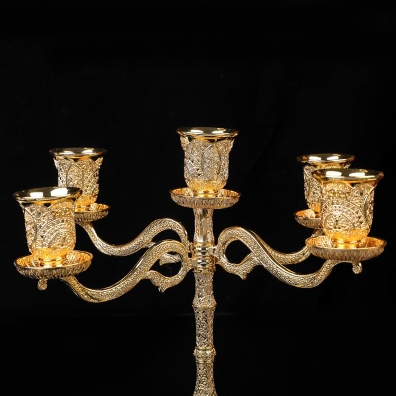 Candelabro de Metal con Soporte para Velas, Adorno para Mesa, Ideal para Bodas, Fiestas, dormitorios y Aniversarios.
