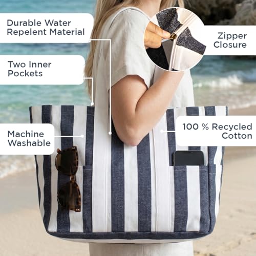 Image of Folkulture Beach Bag | Large Waterproof Beach Tote Bag for Women, Beach Essentials, Travel & Vacation Essentials