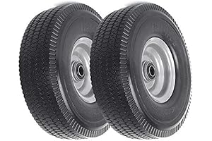 (2-Pack) 2.50-4" Flat Free Tire Wheel Assemblies