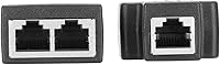 Vista 6 de 2 adaptadores de cable Ethernet, 1 a 2 RJ45 hembra LAN Ethernet Splitter Cable adaptador adaptador RJ45 acoplador RJ45 extensor Ethernet Plug & Play