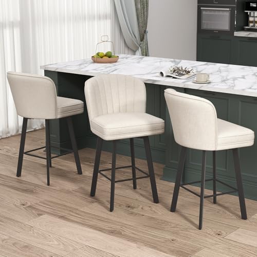 SAECKBERG Swivel Counter Height Bar Stools Set of 3