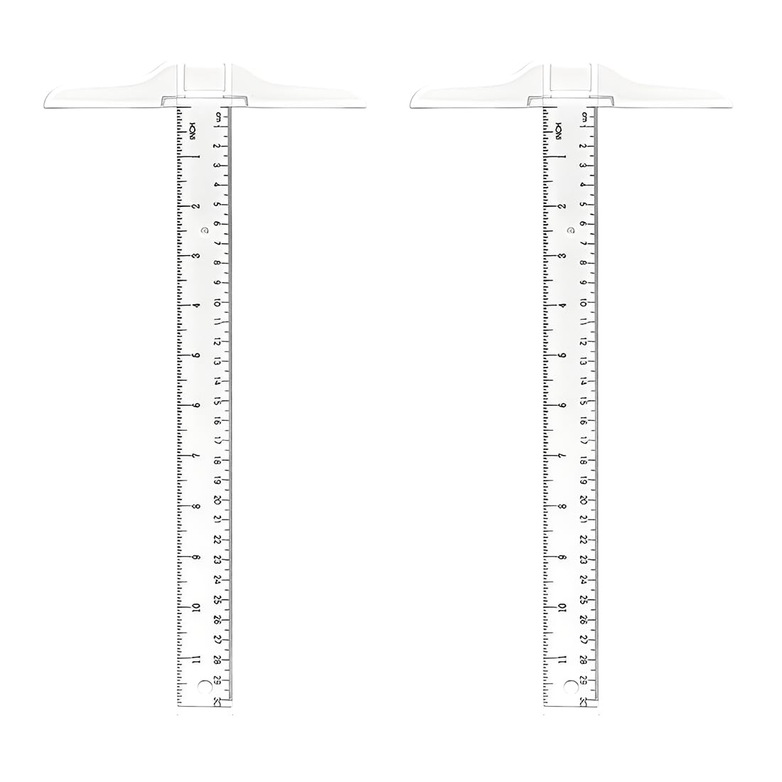 Reglas Cuadradas en T de Plástico Transparente Doble Cara para Dibujo y Diseño 30 cm