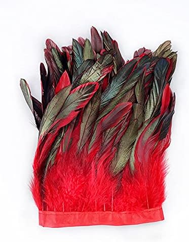 Zamihalaa 3/10Yards Natural DIY Rooster Feathers Trim Ribbon Needlework Feather Crafts Sewing Plume Party Wedding Decorations 13-18cm