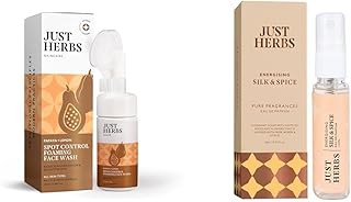Just Herbs Brightening Foaming Face Wash With Vitamin C & Just Herbs Luxury Scent Long Lasting Silk & Spice Travel Friendly Perfume 10ml Combo image 1