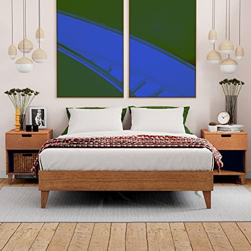Wooden Twin XL Platform Bed Frame (Almond) - No Box Spring Needed | Easy Assembly & Heavy Duty | Ideal Durable Twin XL Bed, Twin XL Bed Frame, Wood Platform Bed Frames, Twin XL Bed Frame Wood
