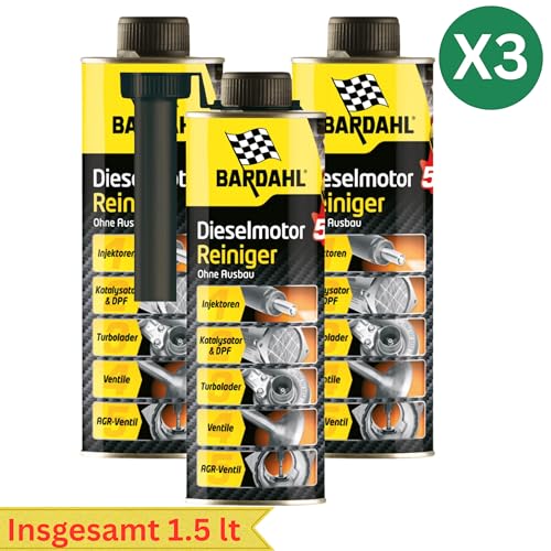 Bardahl Nettoyant moteur diesel 5 en 1 pour AGR et DPF, protection de l'injection, 500 ml, 3 pièces