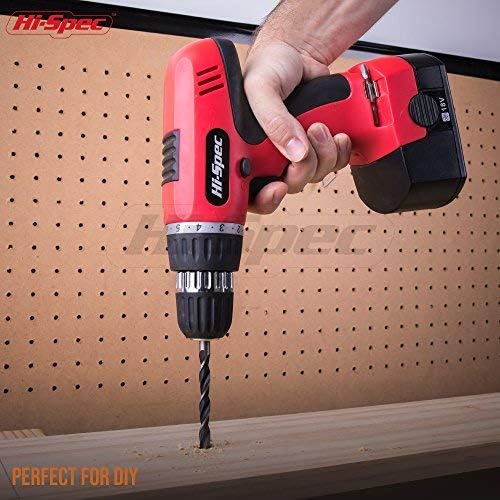 Hi-Spec 18V 800mAh Power Cordless Variable Speed Drill Driver with 89 Piece Drill & Screwdriver Bits, Sockets and Brushes for DIY, Carpentry, Repair With Professional Case
