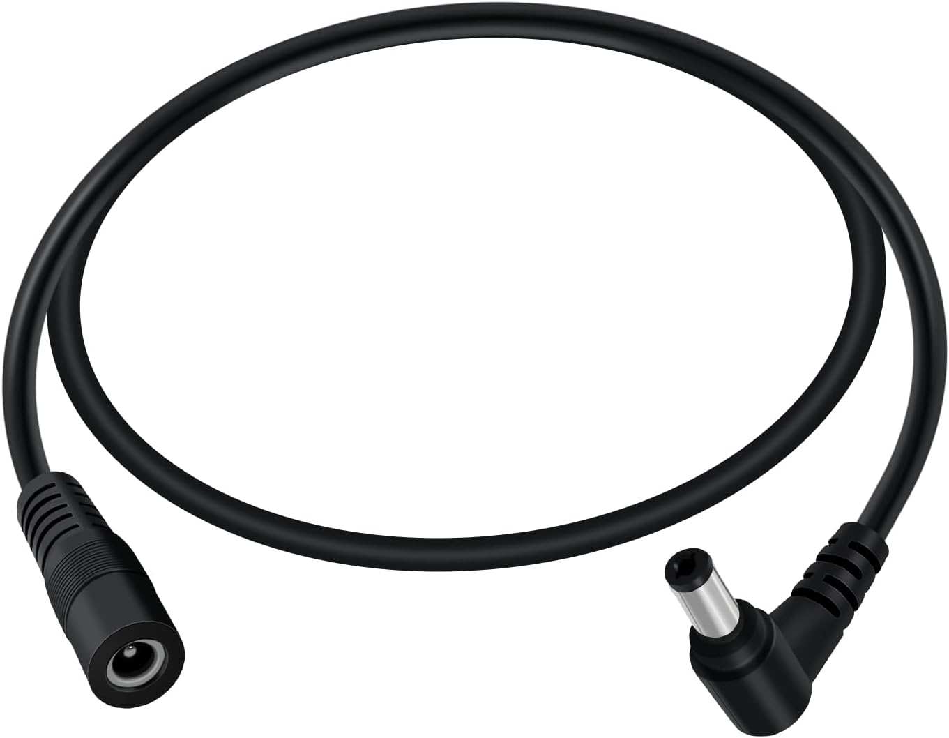 DC 5521 Cable 90 Degree Extension Cable DC 12V Extension Cable Adapter 5.5mm x 2.1mm for LED Light Strips, CCTV Camera Power, Car, Monitors (90 Degrees, 5 Meters)