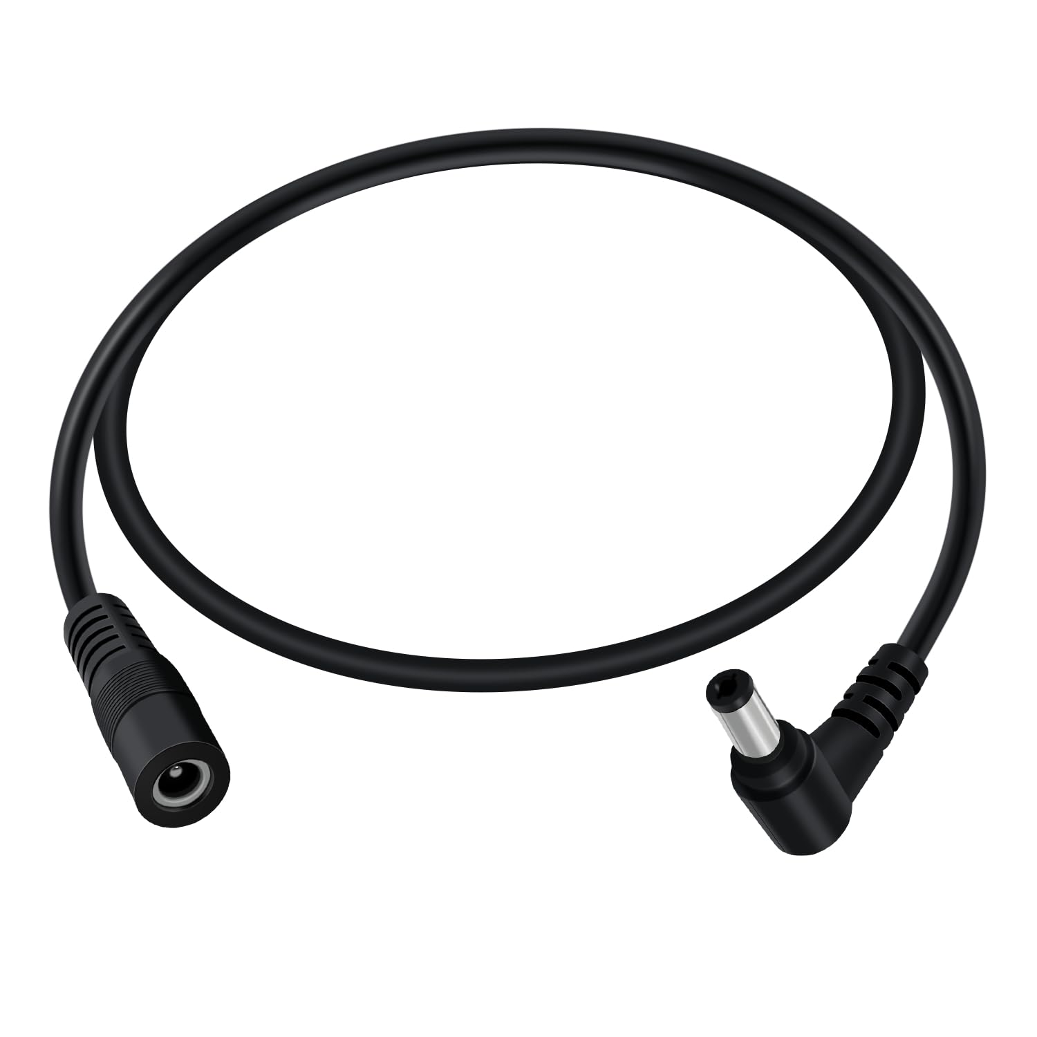 DC 5521 Cable 90 Degree Extension Cable DC 12V Extension Cable Adapter 5.5mm x 2.1mm for LED Light Strips, CCTV Camera Power, Car, Monitors (90 Degrees, 5 Meters)