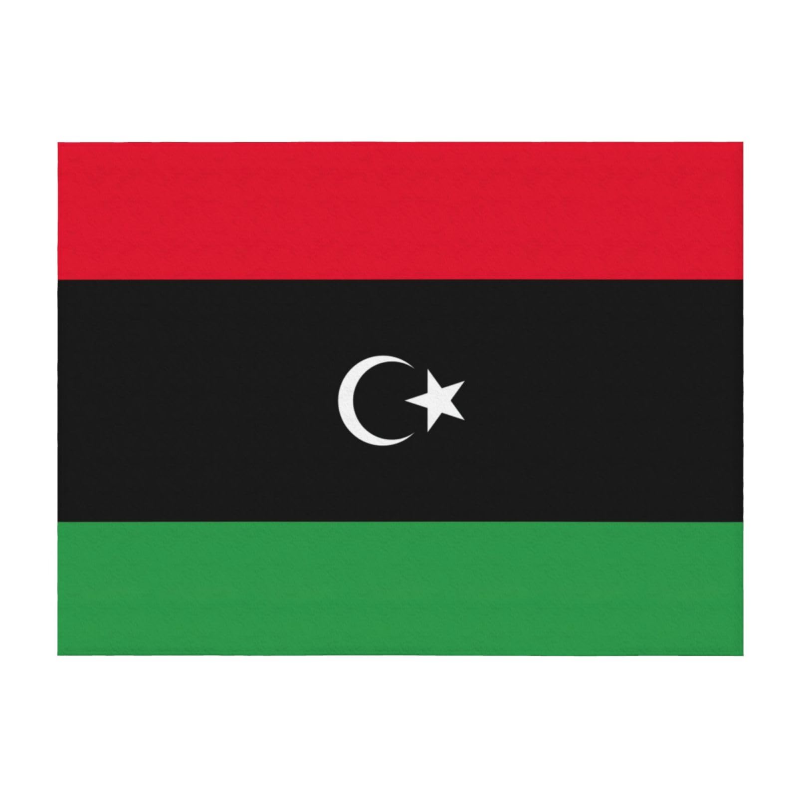 Couverture drapeau libyen légère pour lit et canapé toutes saisons