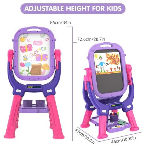 Ylovetoys 868 Easel For Kids, Toddler Art Easel Adjustable Standing thumb #5