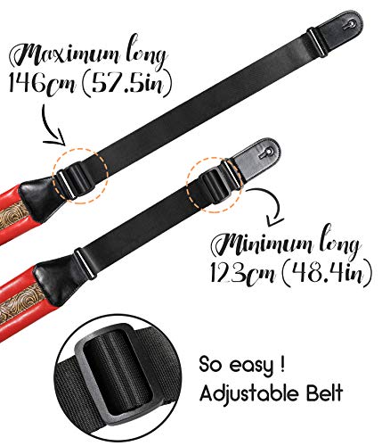 Sangle de Guitare Cuir Imprimé Rouge 8.5cm Néoprène Confortable Rembourré Pour Basse Acoustique Électrique Guitare… - Les Beatles, Paul McCartney, John Lennon, RIngo Starr, George Harrison Sangle de Guitare Cuir Imprimé Rouge 8.5cm Néoprène Confortable Rembourré Pour Basse Acoustique Électrique Guitare… – Image 7