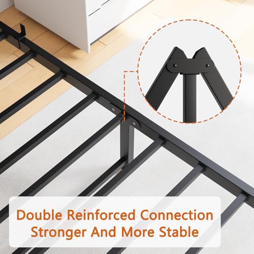 Image of BOFENG Full Size Bed Frame with Wood Headboard,Heavy Duty Platform Bed Frame Full with Storage No Box Spring Needed,Reinforced Steel Slats Support,Mattress Foundation,Oak Color
