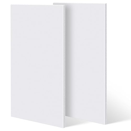 2 hojas blancas de polietileno de alta densidad de 12 pulgada de grosor, tamaño 12 x 24 pulgadas, láminas de plástico de polietileno de alta